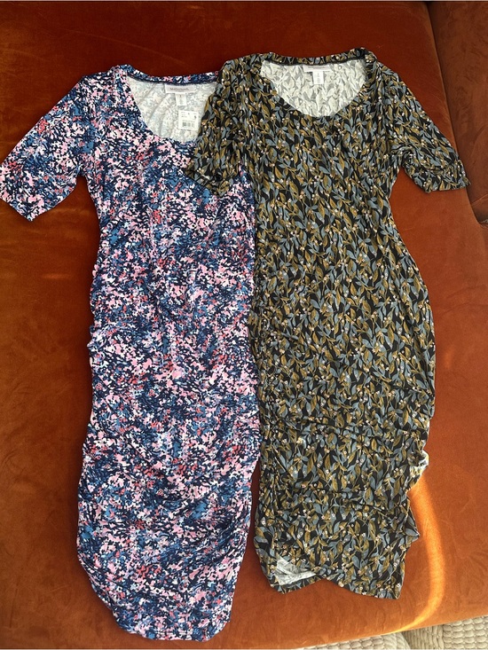 Morherhood Maternity Dresses & Skirts - Motherhood Maternity Bundle Of 2 NWT Ruched Short Sleeves Midi Dresses Small